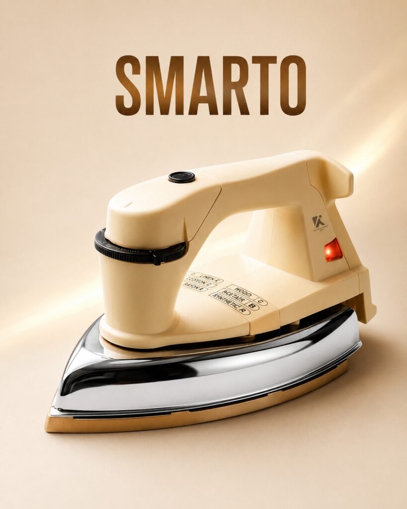 SMARTO 1000W Auto Dry Iron with Five Fabric Settings