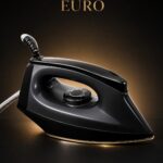 EURO 1000W Auto Dry Iron with Black-Coated Soleplate