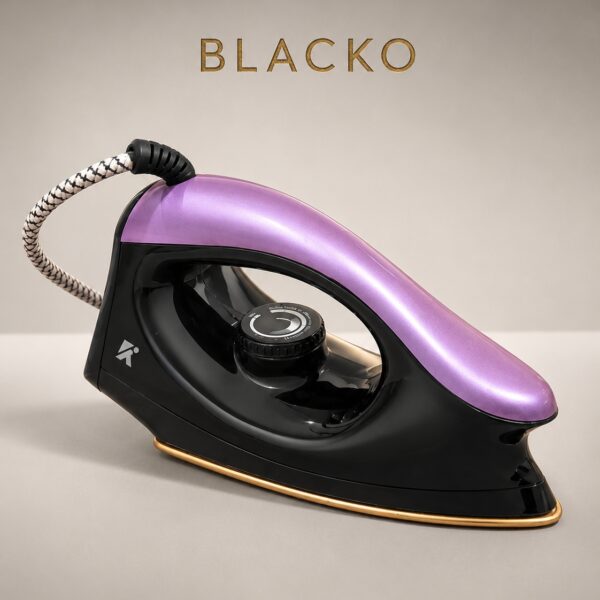 BLACKO 1000W Auto Dry Iron with Golden/Black Non-Stick Coated Soleplate